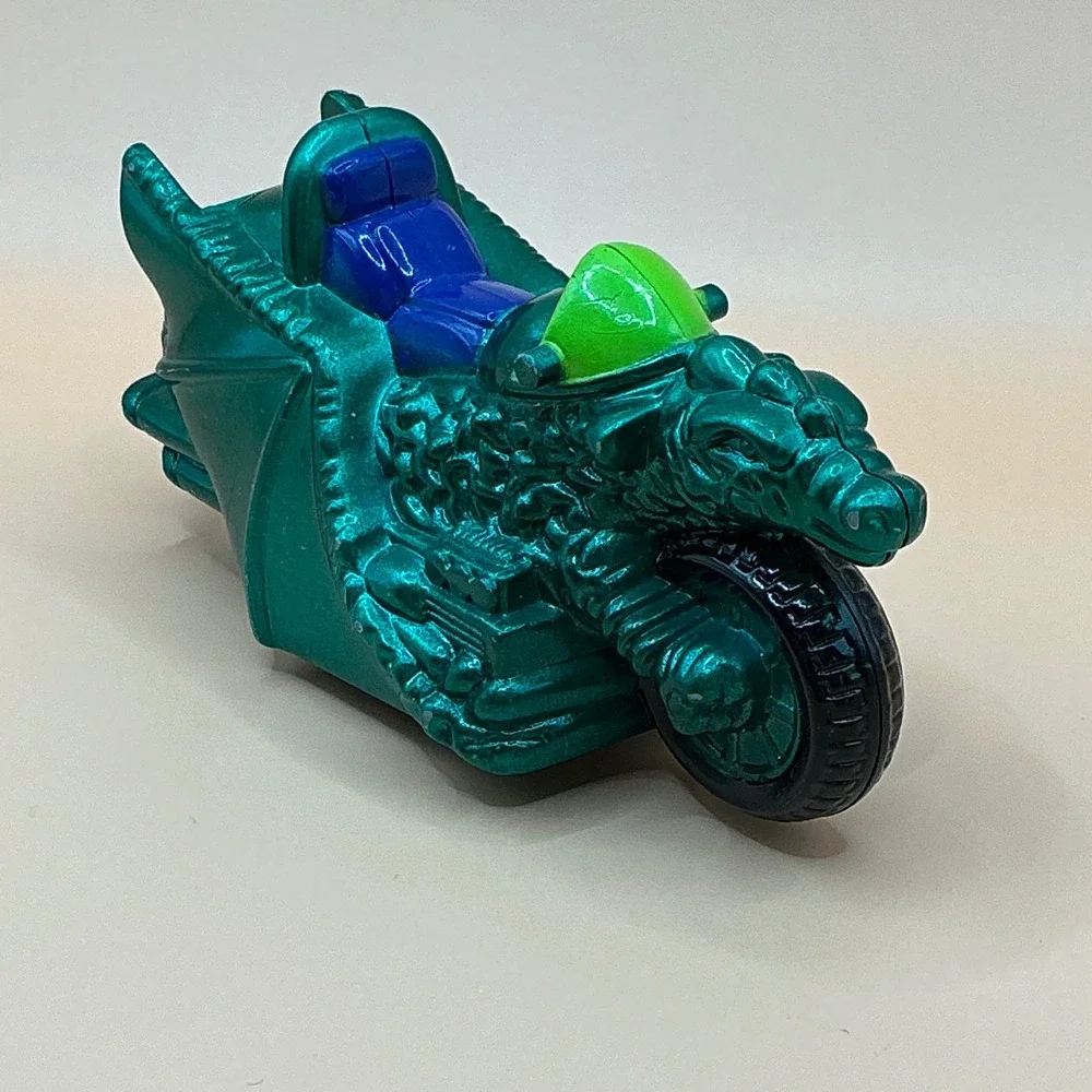 Vintage 1994 Wendys Dragon Motorcycle Toy Green Metallic 90s Kids‎